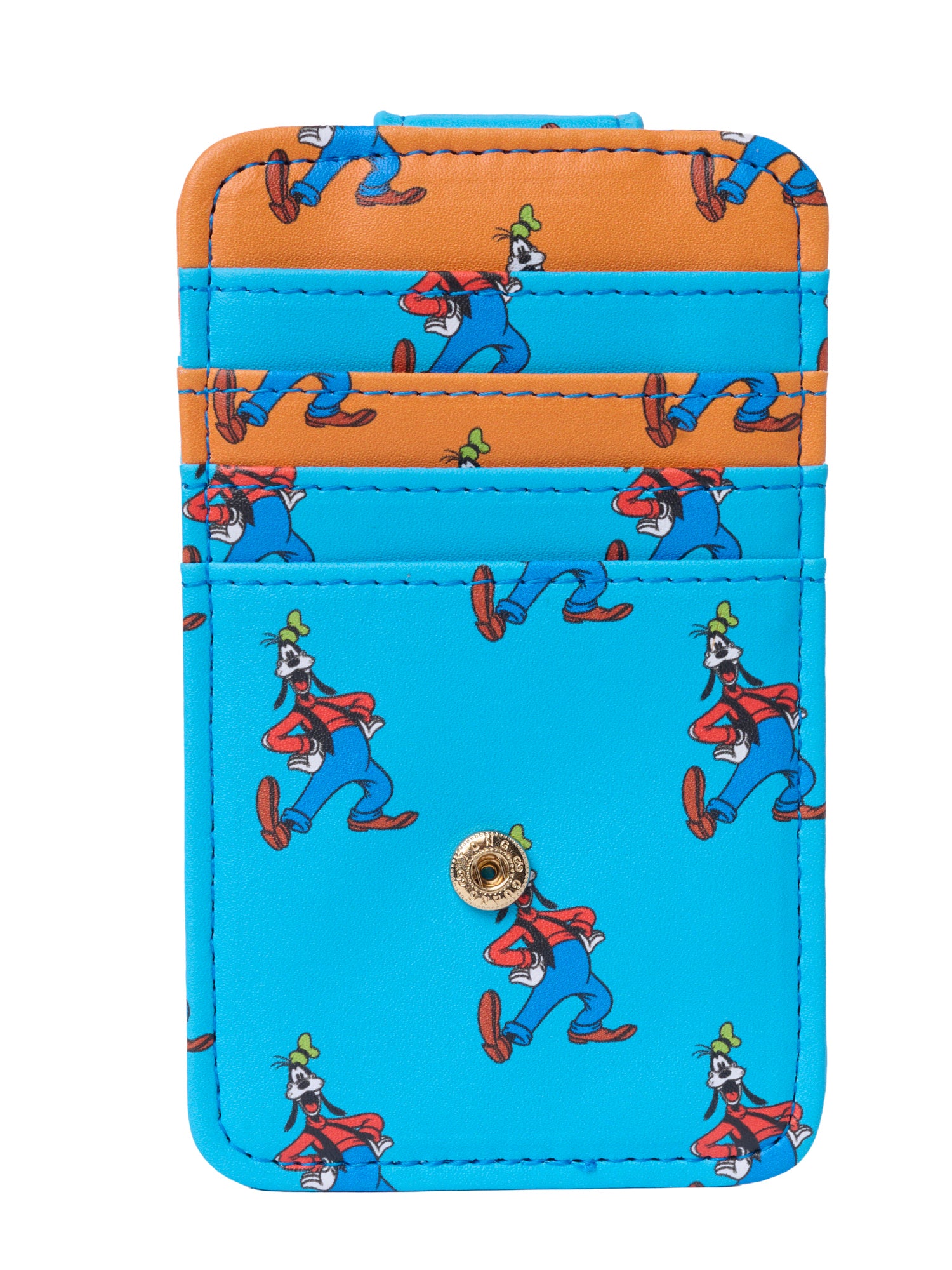 Womens Disney Goofy Card Holder Wallet All-Over Print with Snap Closure