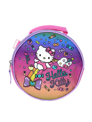 Hello Kitty 16" Backpack w/ Round Insulated Lunch Bag & Sliding Pencil Case Set