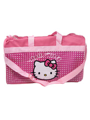 Hello Kitty Pink Duffel Bag 18" Sanrio Carry-On w/ Mesh Zipper Travel Pouch Set