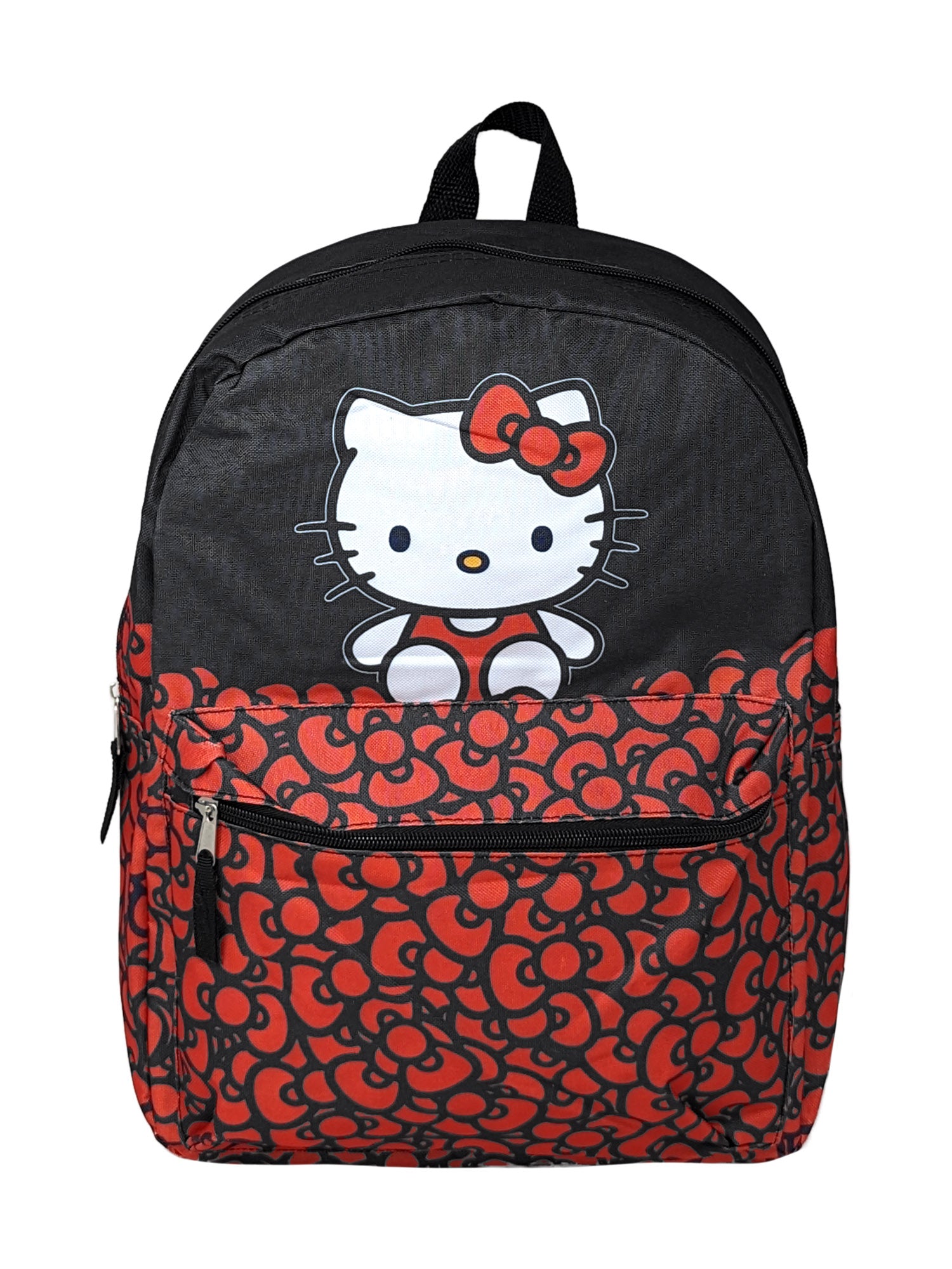 Sanrio Hello Backpack Black & Red w/ Sliding Pencil Case School Set