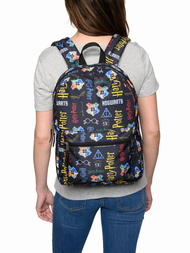Harry Potter Backpack 16" Hogwarts Gryffindor Laptop Sleeve Kids Adults Durable