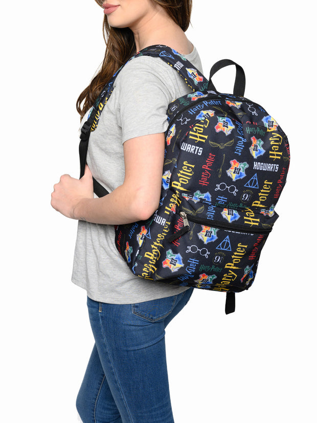 Harry Potter Backpack 16" Hogwarts Gryffindor Laptop Sleeve Kids Adults Durable