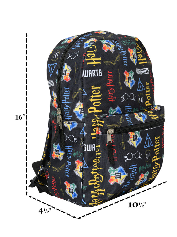 Harry Potter Backpack 16" Hogwarts Gryffindor Laptop Sleeve Kids Adults Durable