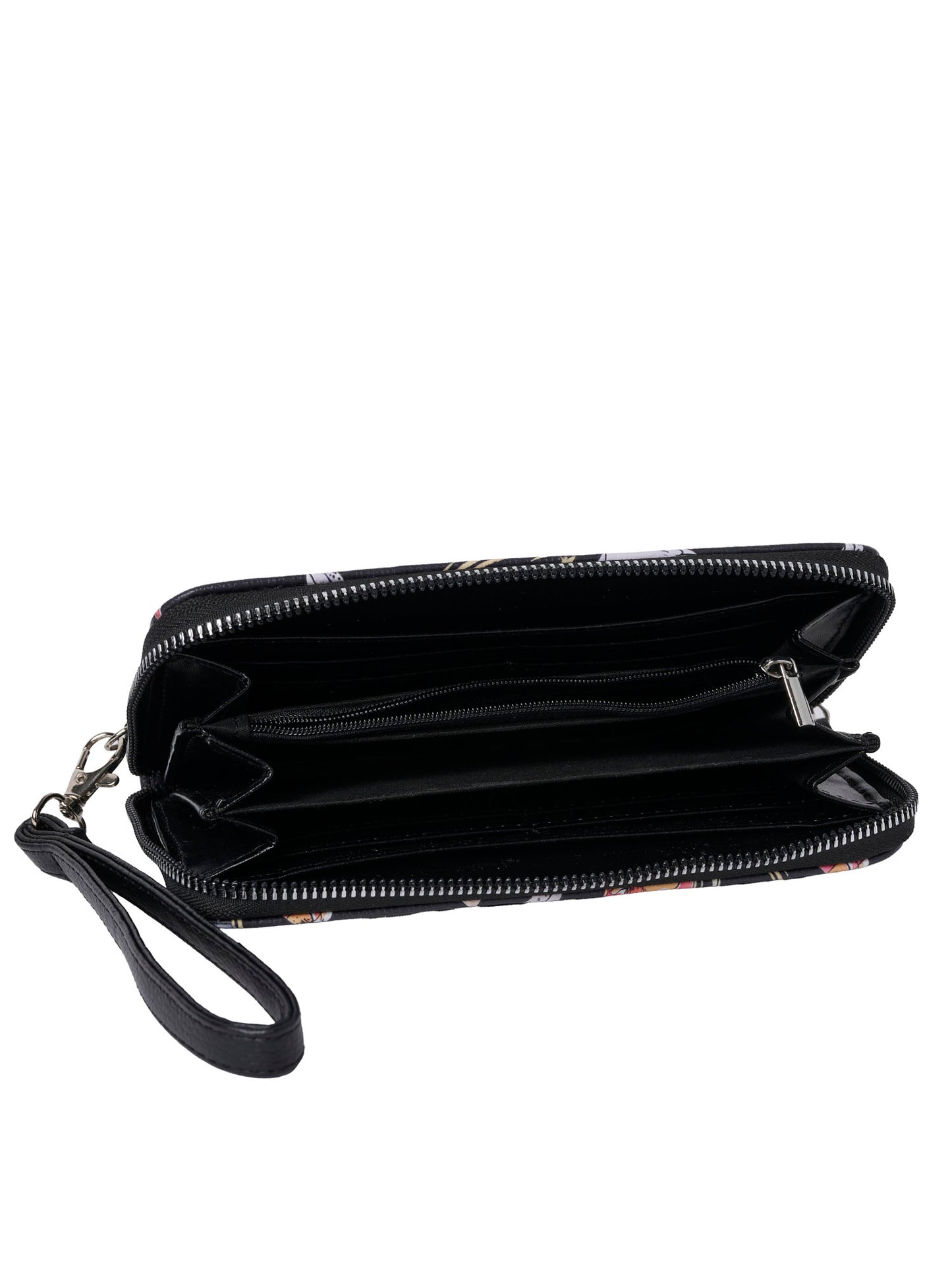Women's Harry Potter Icons Black Zip Around Wallet All-Over Print Wristlet