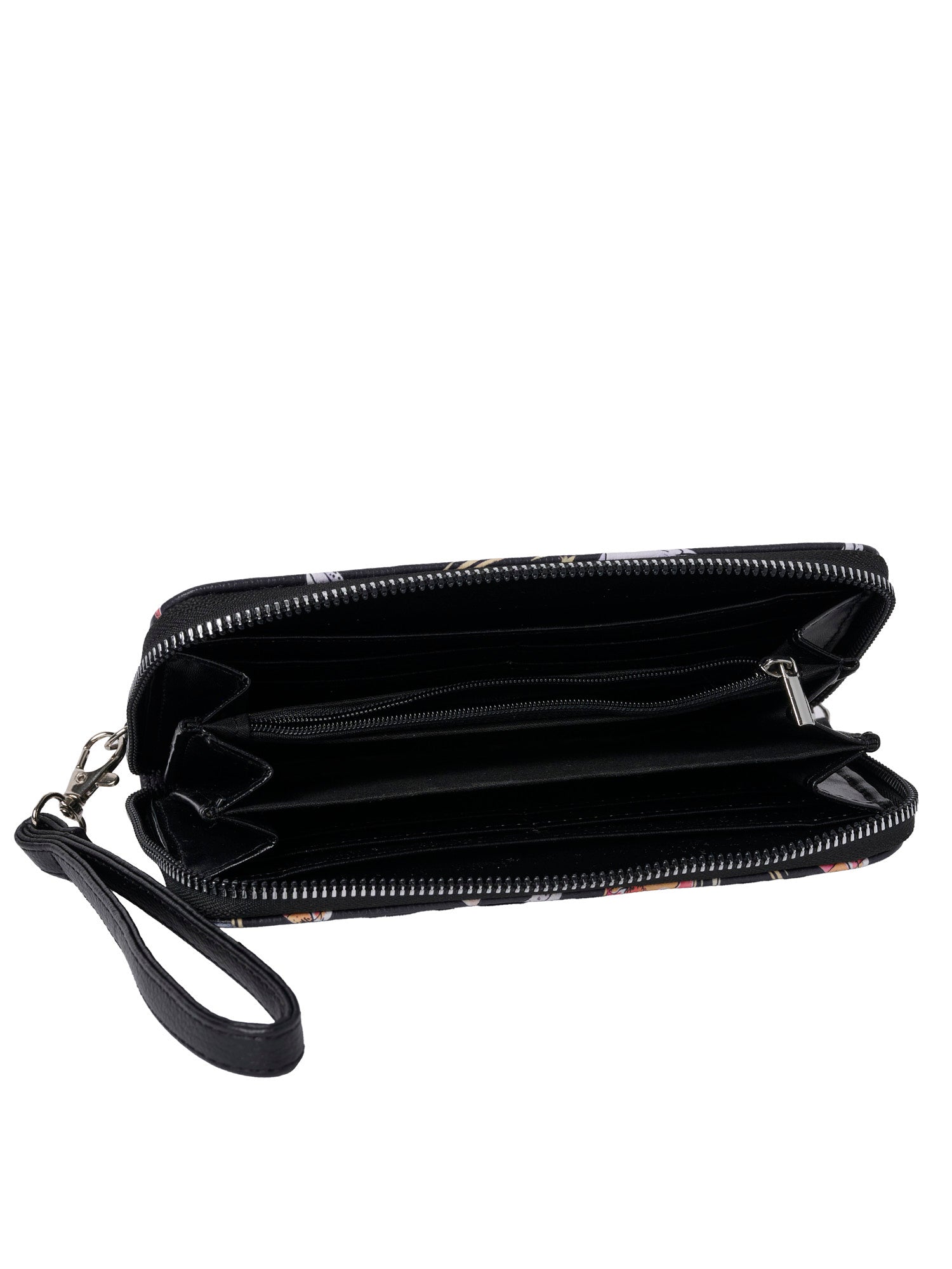 Women's Harry Potter Icons Black Zip Around Wallet All-Over Print Wristlet