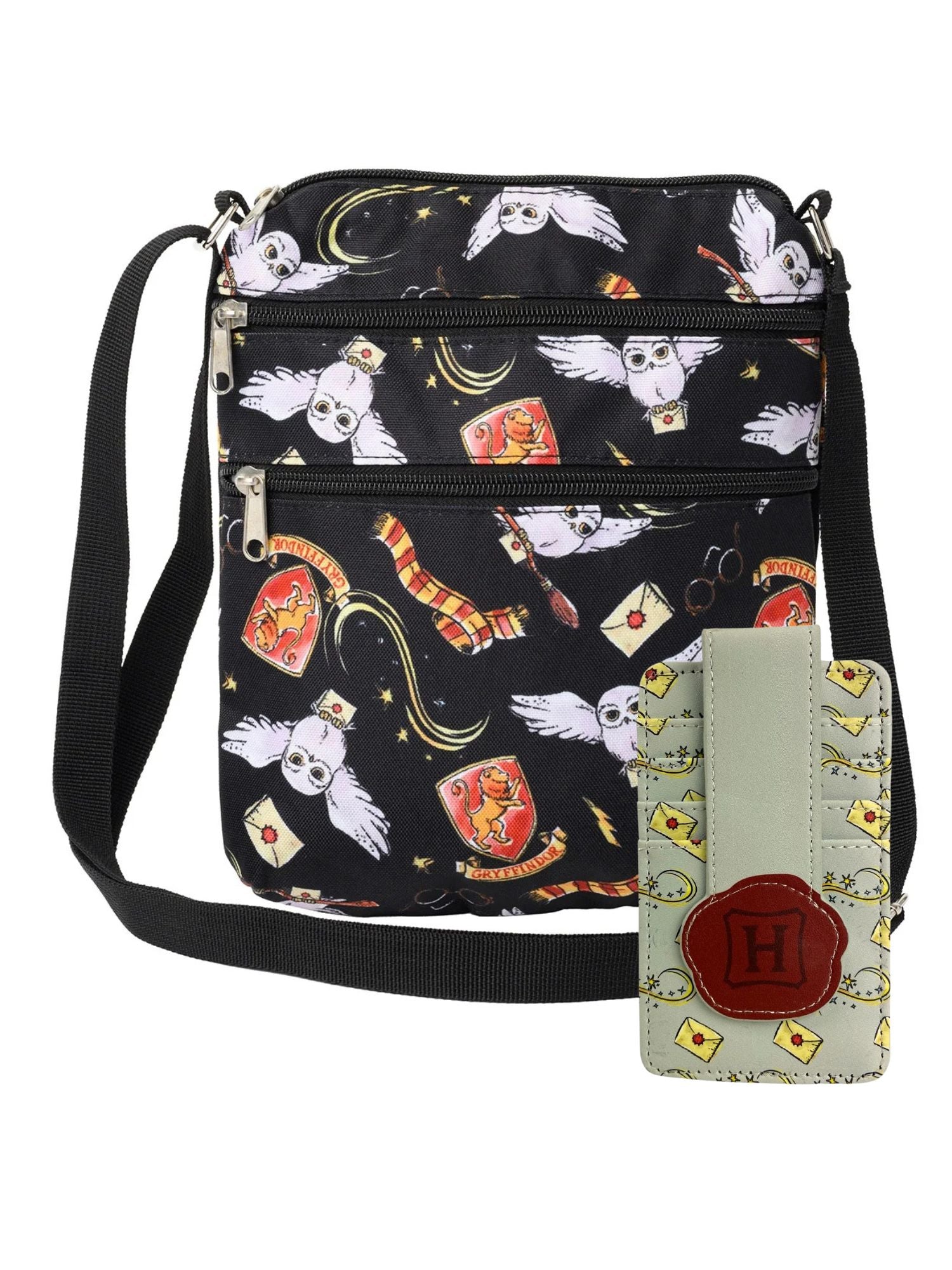 Women's Harry Potter Crossbody Bag & Hogwarts Seal Card Holder Wallet Gift Set