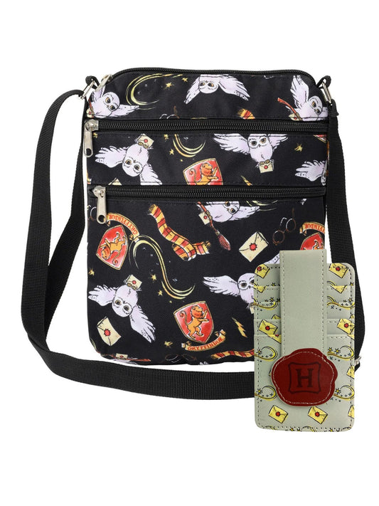 Women's Harry Potter Crossbody Bag & Hogwarts Seal Card Holder Wallet Gift Set