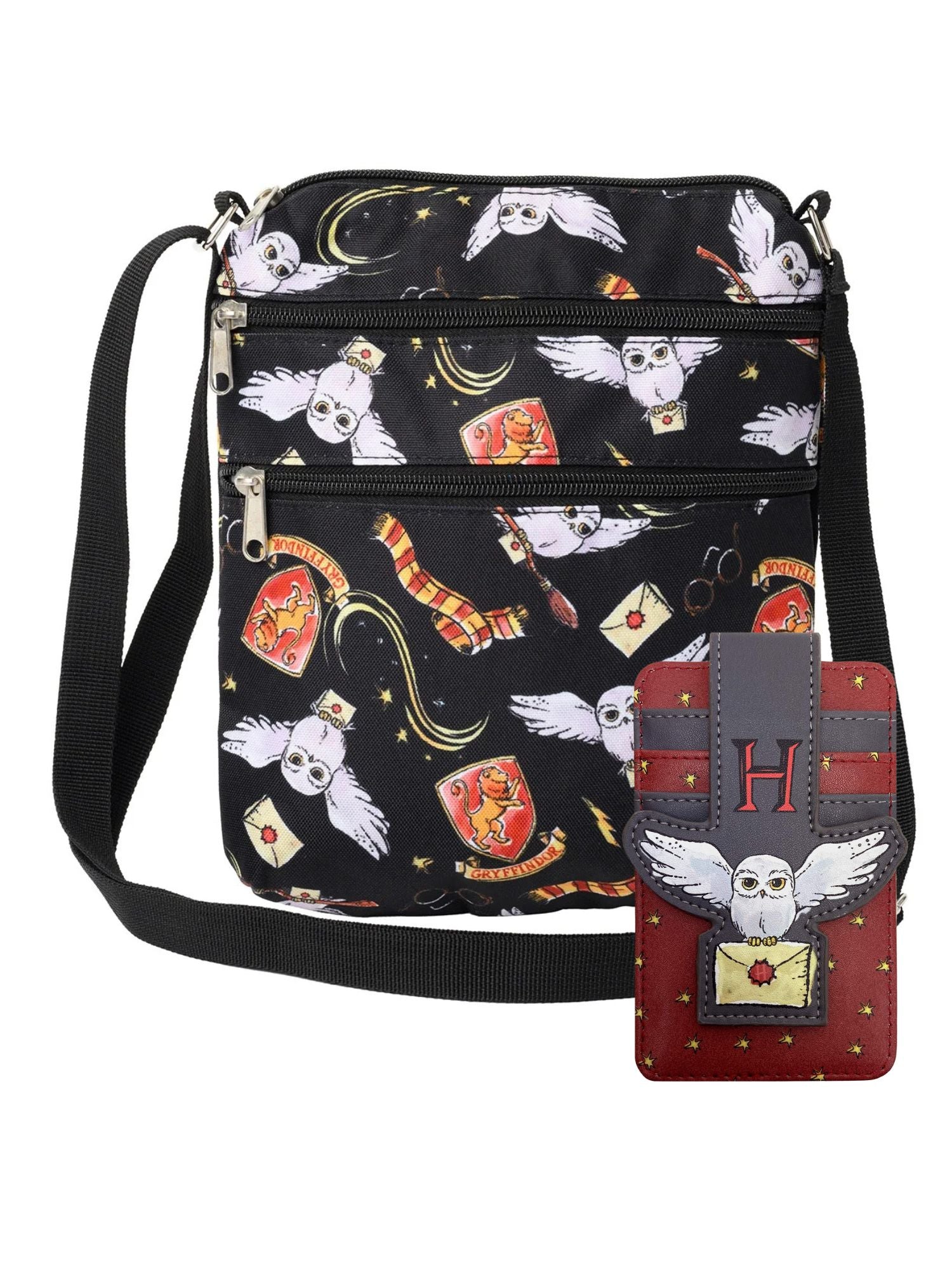 Harry Potter Crossbody Purse &  Hedwig Owl Card Holder Wallet 2 Piece Gift Set