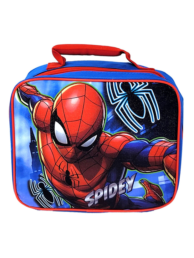 Spider-Man Insulated Lunch Bag Marvel Spidey Logo w/ 2-Piece Food Container Set