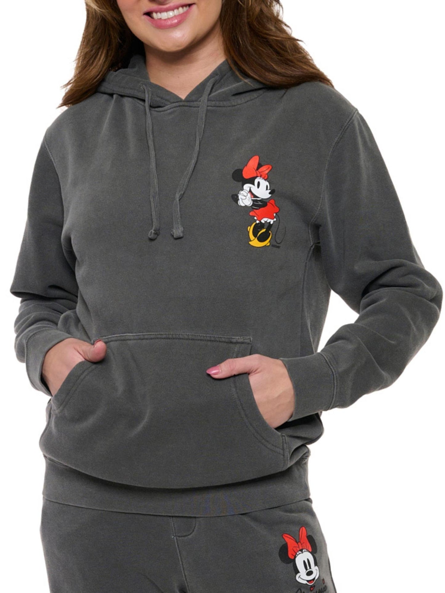 Women's Disney Minnie Mouse Hoodie & Pants 2-Piece Set Mineral Wash Gray