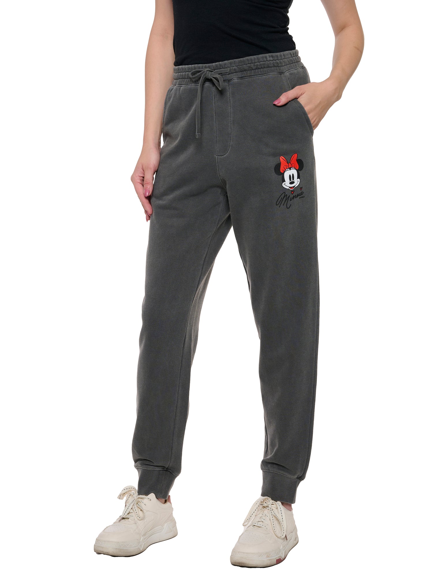 Women's Disney Minnie Mouse Hoodie & Pants 2-Piece Set Mineral Wash Gray