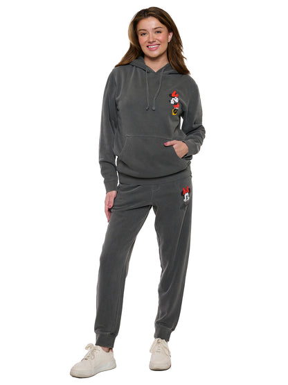 Women's Disney Minnie Mouse Hoodie & Pants 2-Piece Set Mineral Wash Gray