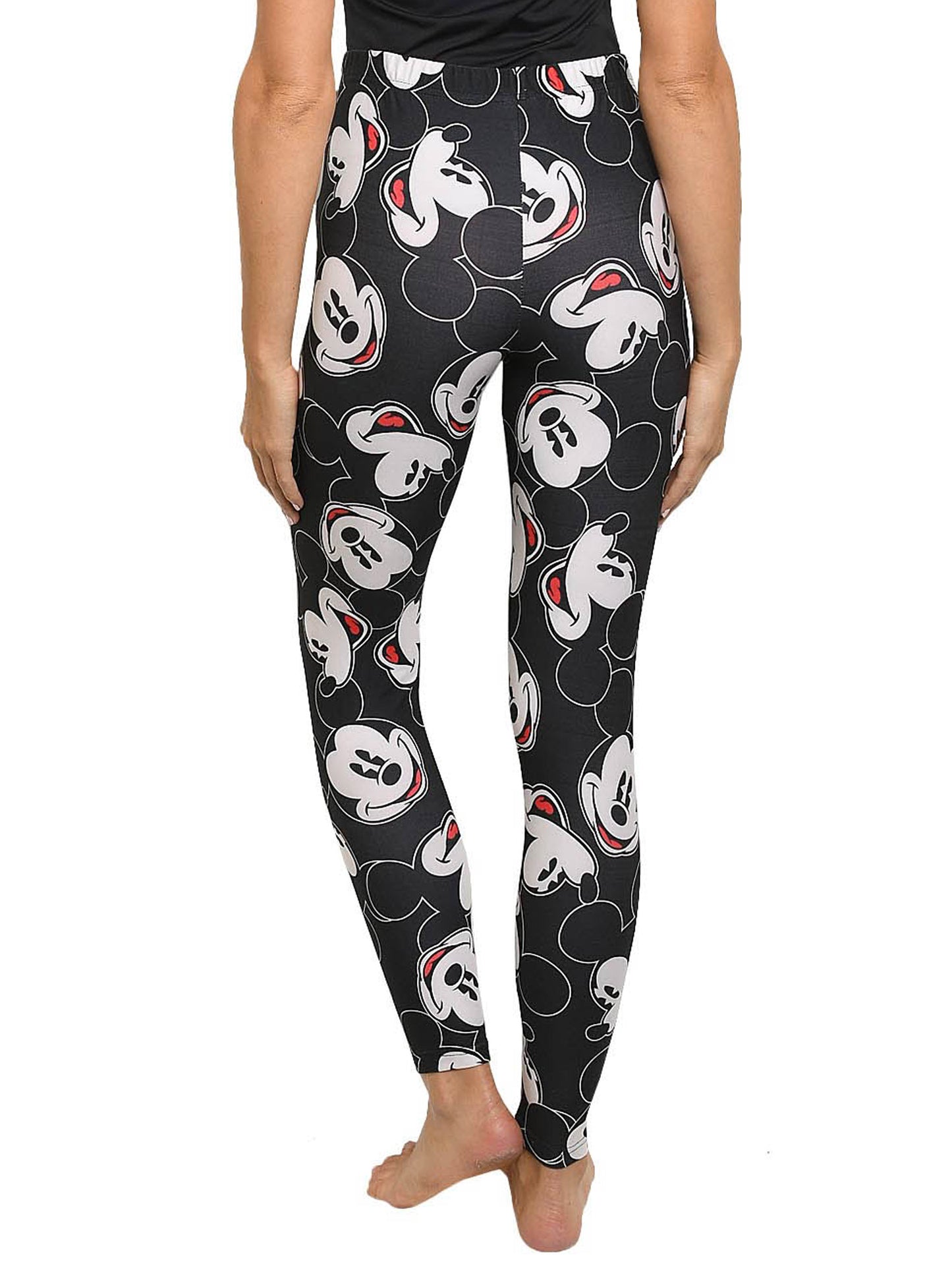Juniors Women Mickey Mouse Tank Top Smiles & AOP Mickey Faces Leggings Black