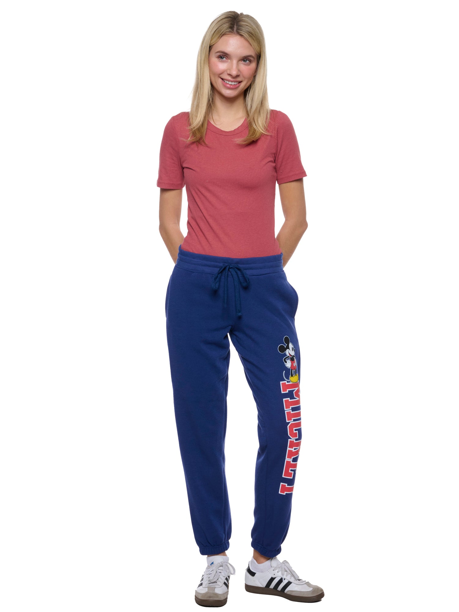 Womens Disney Mickey Mouse Jogger Pants Lounge Wear Pockets