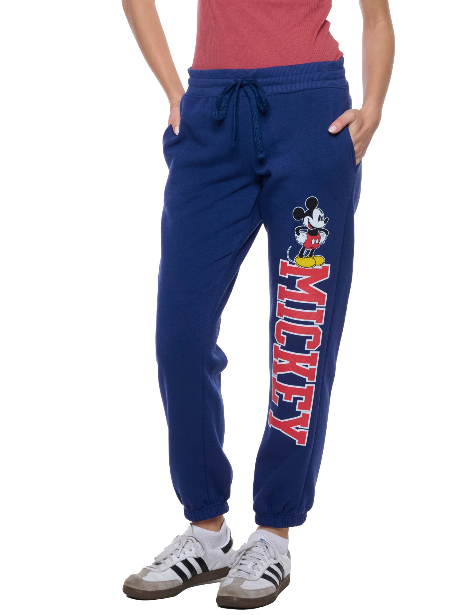 Womens Disney Mickey Mouse Jogger Pants Lounge Wear Pockets
