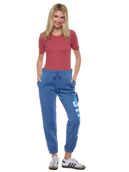 Disney Womens Stitch Jogger Pants Lounge Wear Pockets Blue Lilo & Stitch