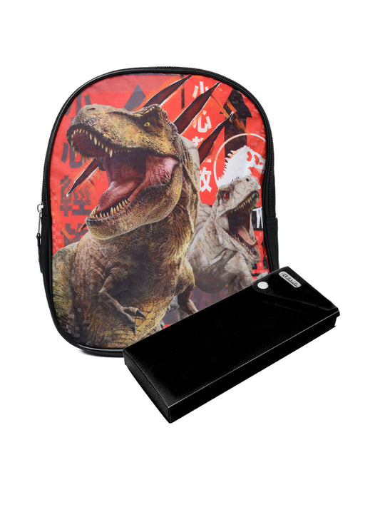 Jurassic World 11" Mini Backpack T-Rex Dinosaurs w/ Sliding Pencil Case Set