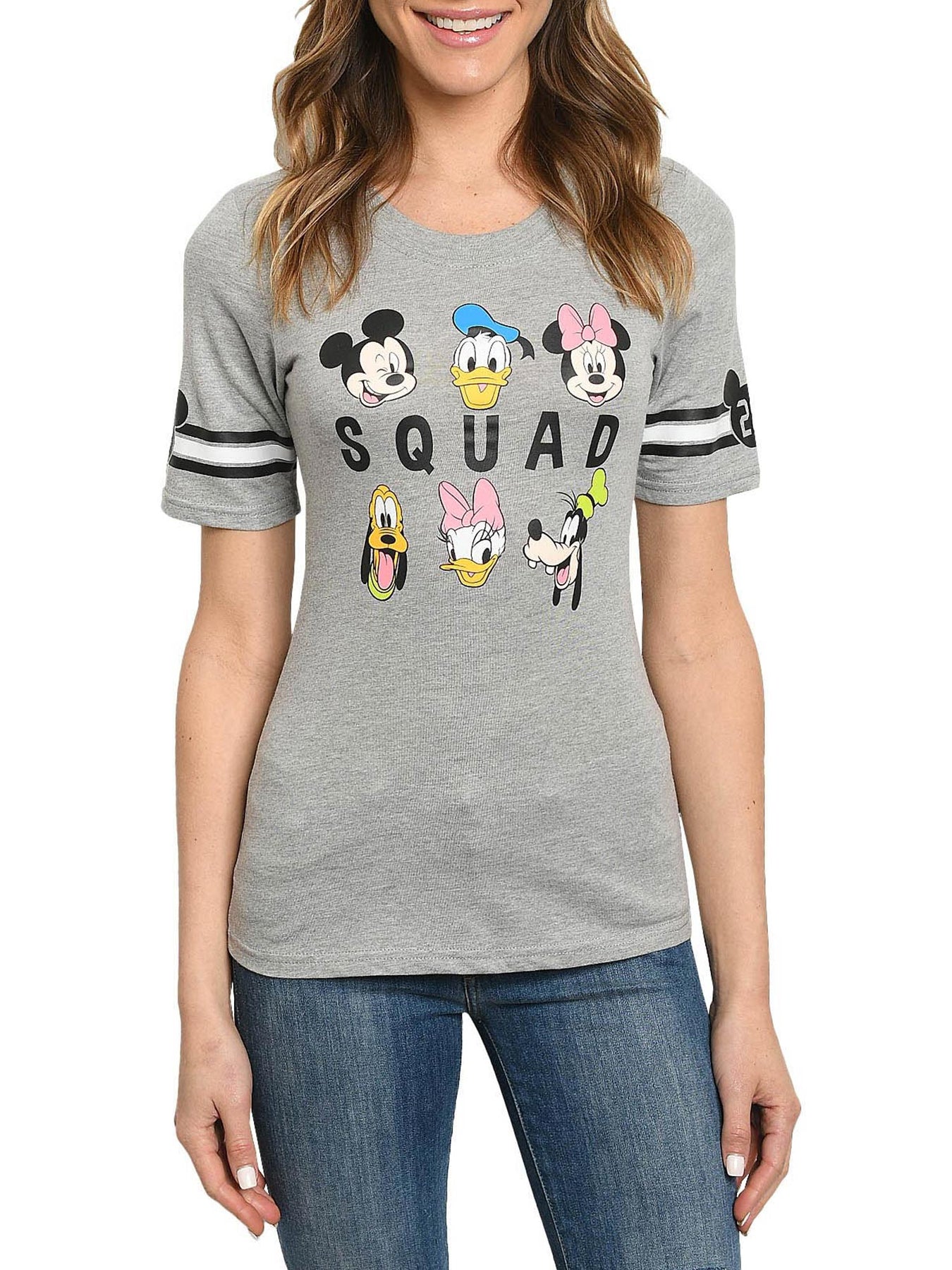 Junior Women Disney Squad T-shirt Front & Back Graphic Fitted