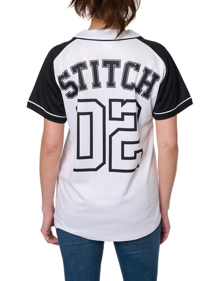 Women's Stitch Baseball Jersey Button Down Shirt White Disney