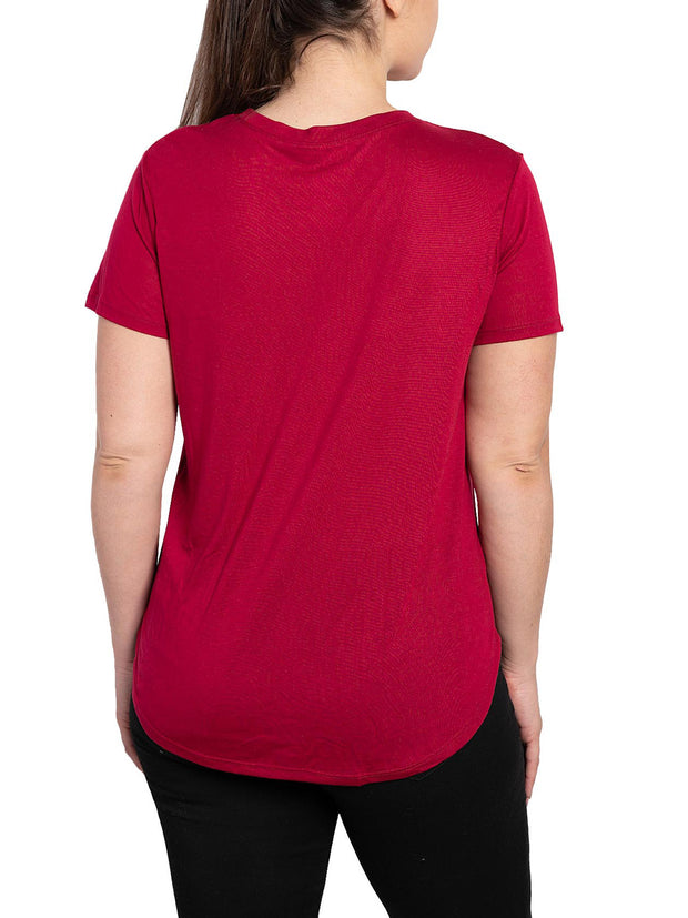 Womens Juniors Harry Potter T-Shirt Crown High-Low Hem Short Sleeve Red