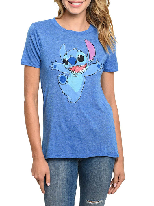 Disney Lilo & Stitch Juniors Graphic High-Low T-Shirt Blue