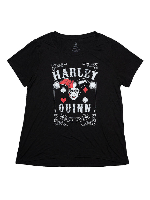 Juniors Plus Womens DC Comics Harley Quinn High-Low Hem T-Shirt Mad Love