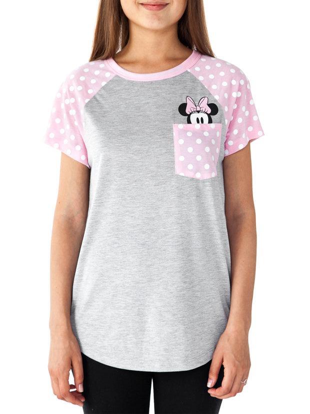 Minnie Mouse Juniors Peeking Pocket T-Shirt & Lounge Jogger Pants 2-Piece Set