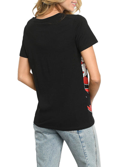 Disney Women's Minnie Mouse T-Shirt Leaning Short Sleeve Black
