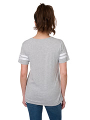 Mickey Mouse Striped Short Sleeve T-Shirt Disney Varsity Women's