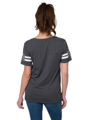 Jack Skellington Striped Short Sleeve T-Shirt Charcoal Disney Women's