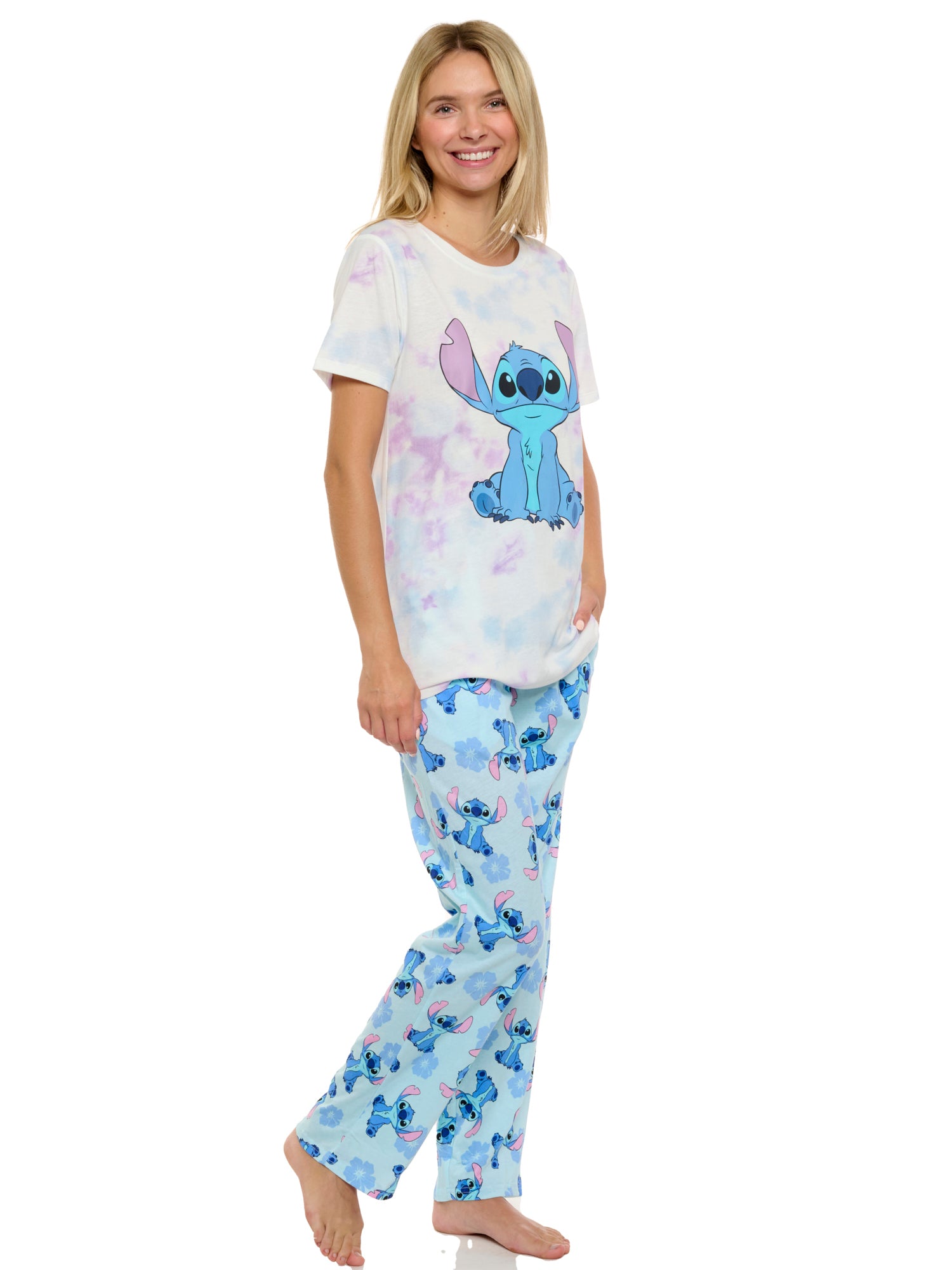 Women's Disney Stitch T-Shirt and Lounge Pants Set Loungewear Sleepwear