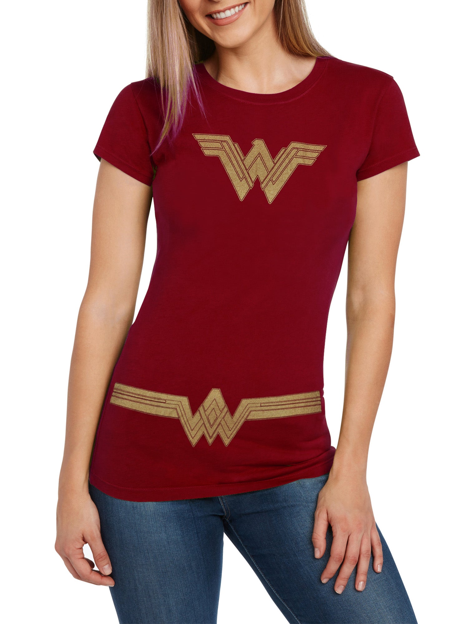 Women's Wonder Woman Costume T-Shirt Fitted - Red