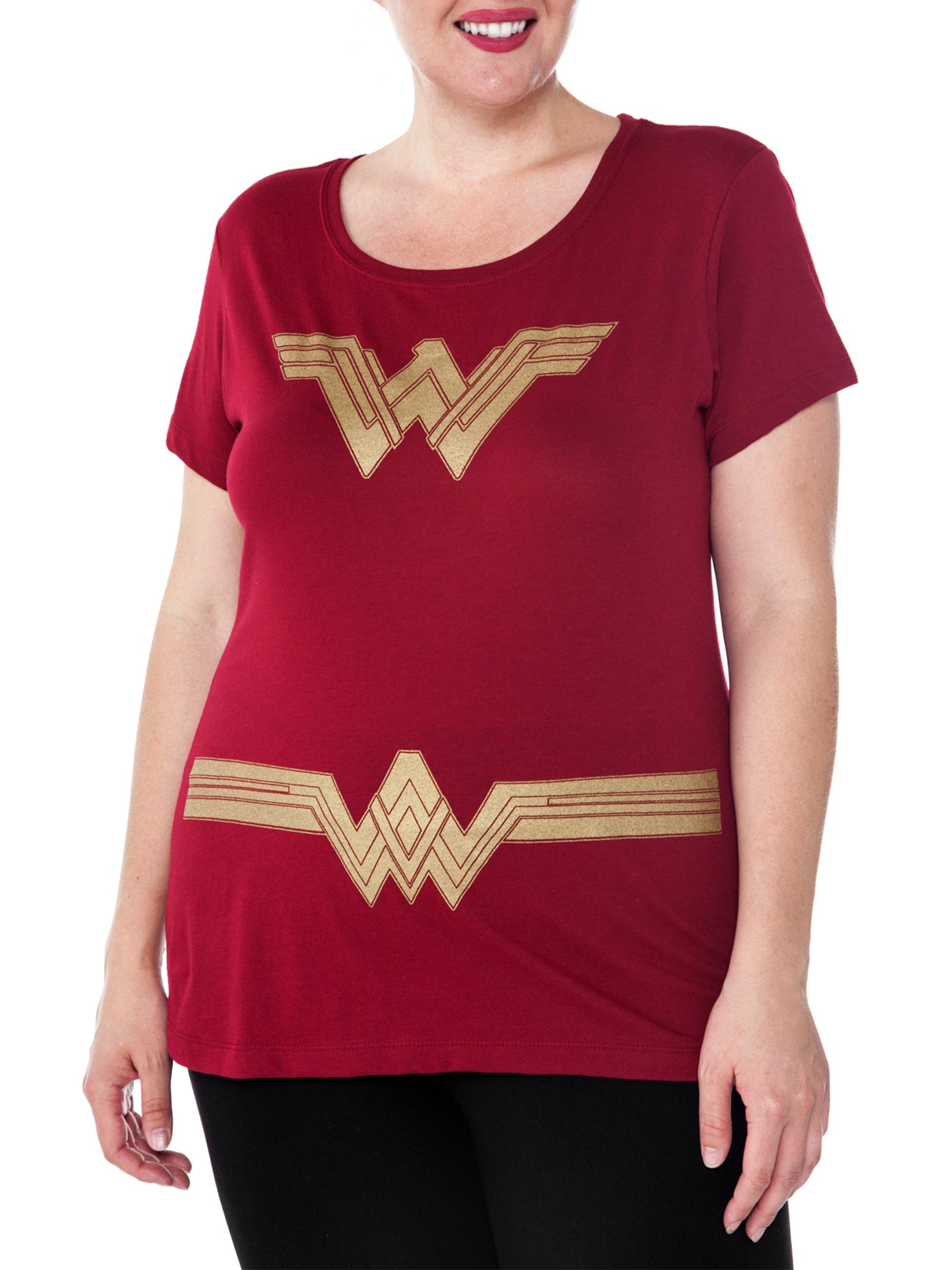 Women's Wonder Woman Costume T-Shirt Fitted - Red