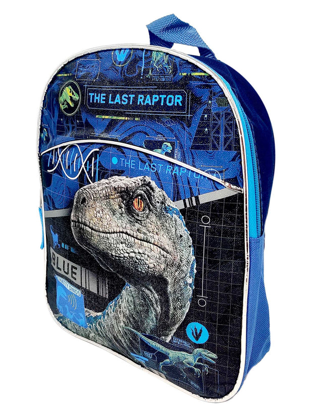 Jurassic World Mini Backpack 11" Boys The Last Raptor & Sliding Pencil Case Set