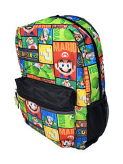 Super Mario Boys School Backpack 16" Yoshi Luigi Nintendo and Pencil Case Set