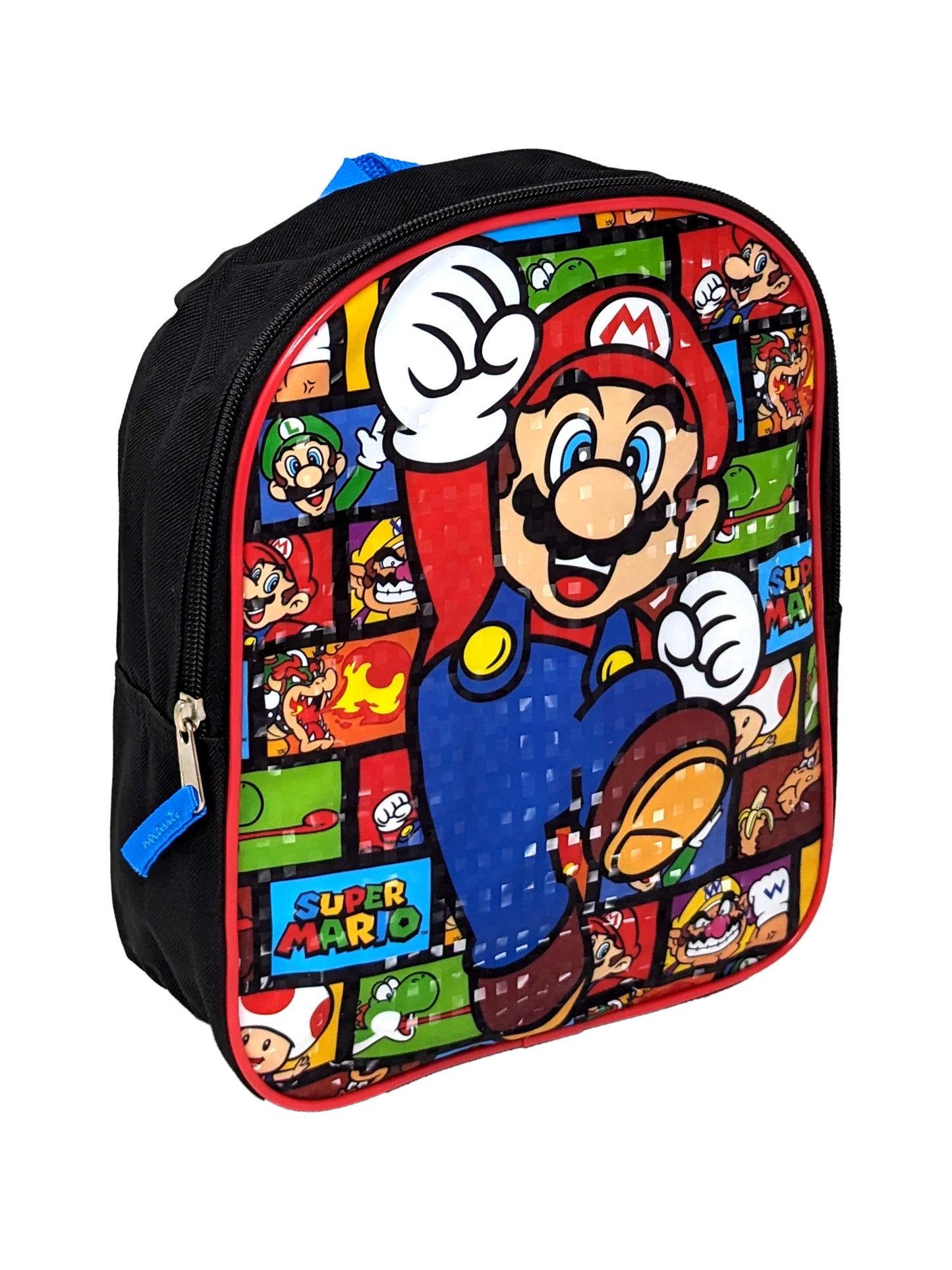 Super Mario Bros Mini Backpack 11" Luigi Nintendo w/ Sliding Pencil Case Set