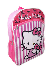 Hello Kitty 16" Backpack Sanrio Girls w/ Purple Insulated Lunch Bag Set