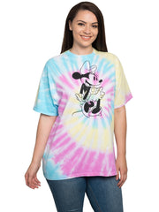 Disney Womens Plus Size Minnie Mouse Short Sleeve Tie-Dye T-Shirt Retro