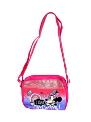 Disney Minnie Mouse Purse Crossbody Bag Zipper Rainbow Pink Girls Small 6.5"