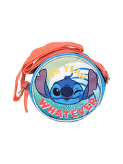 Disney Stitch Crossbody Bag Purse Zipper Round Blue Kids Girls 5.5" Small