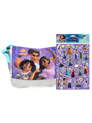 Encanto Crossbody Bag Purse Kids Purple Small 7.5" w/ Disney 3D Raised Stickers