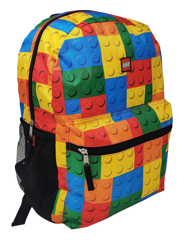 Lego Backpack 16" & Pencil Case Set Front Pocket Multi-Color