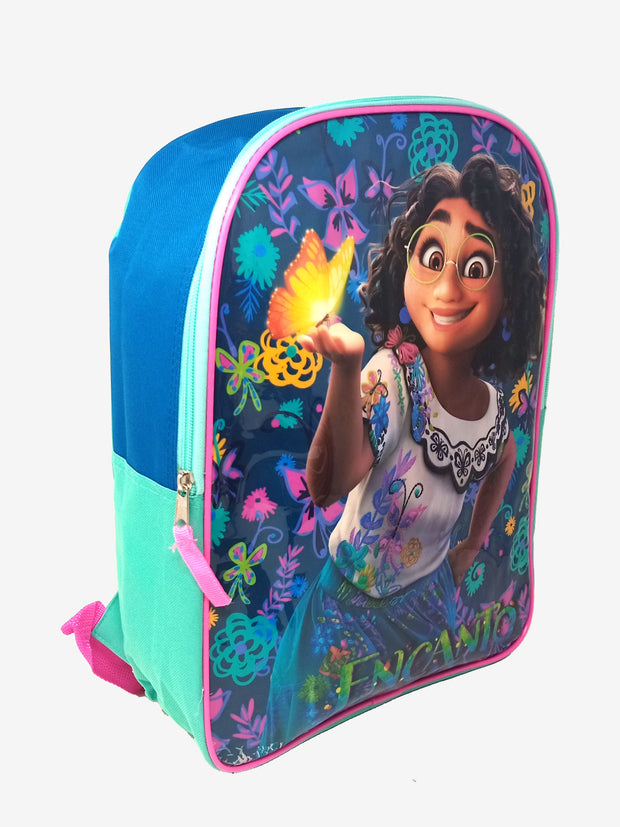 Encanto 15" Backpack Mirabel Madrigal w/ Disney 3D Raised Stickers Bruno Set