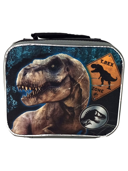 Jurassic World Lunch Bag Insulated w/ 2-Pack Snack Container Set Dinosaur T-Rex