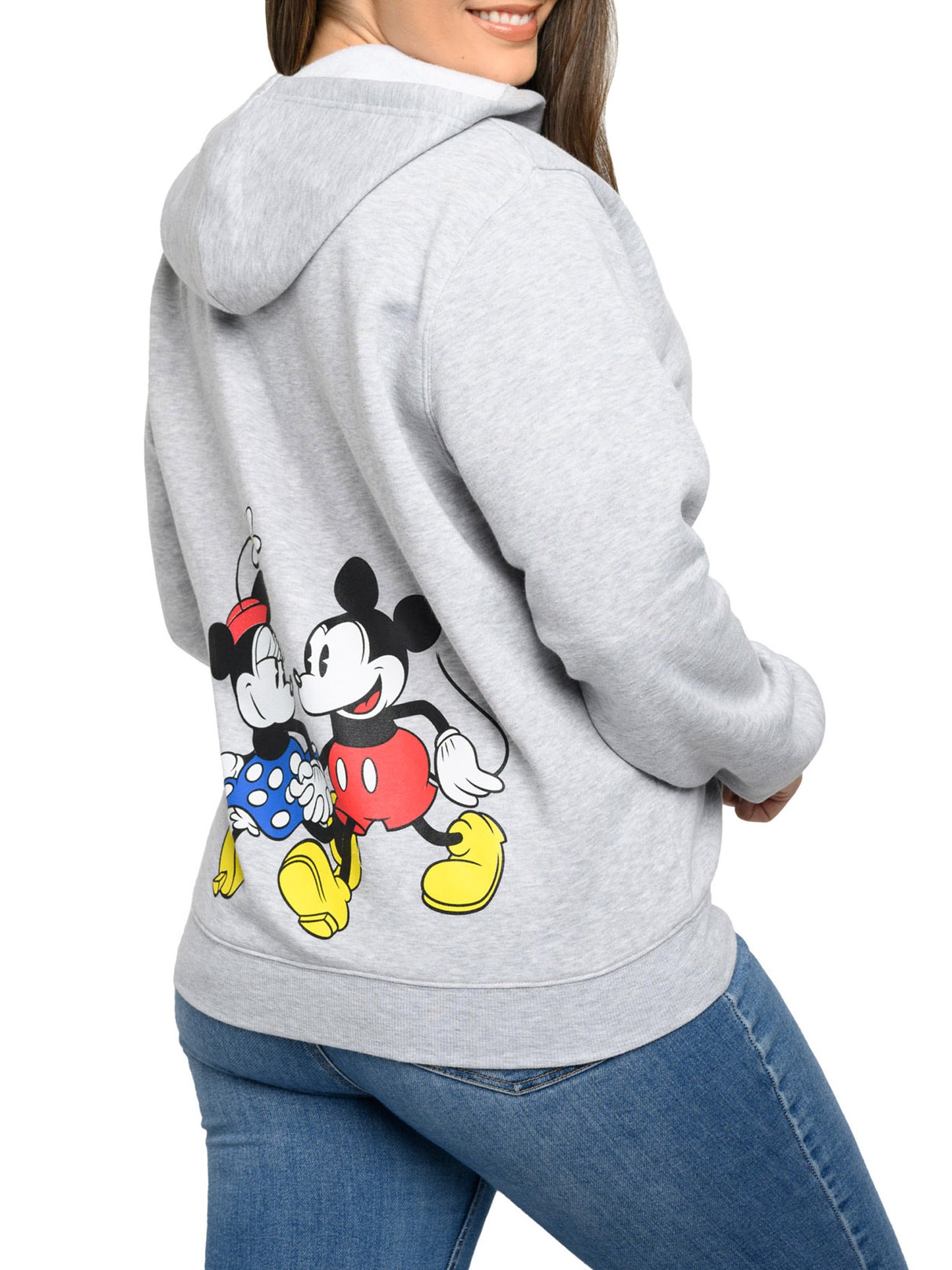 Mickey & Minnie Mouse Hoodie Sweatshirt Front Back Zip Women's Plus Size Disney