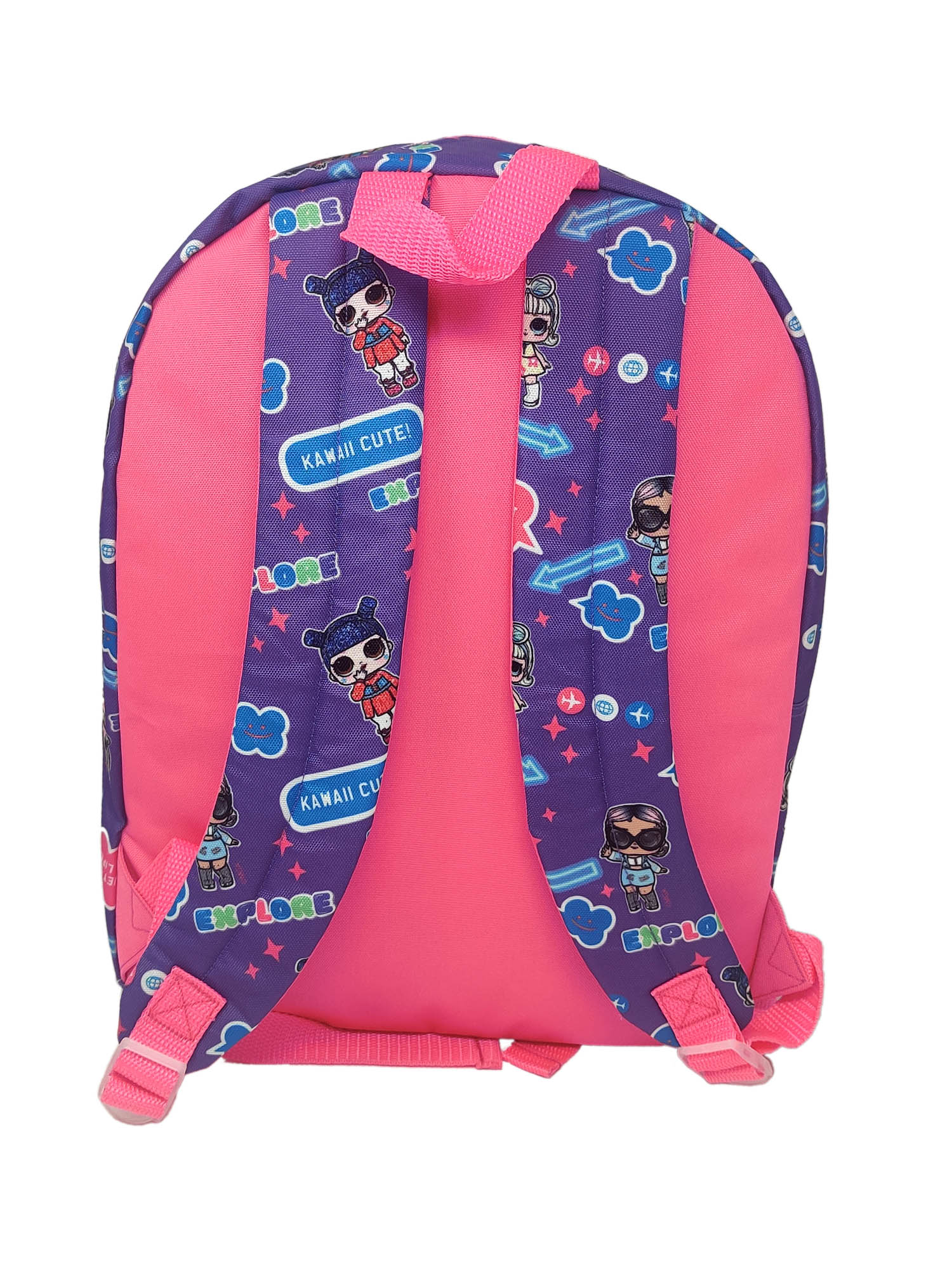LOL School Backpack w/ Charm Bracelet 2-Piece Set LOL Surprise Purple Pink