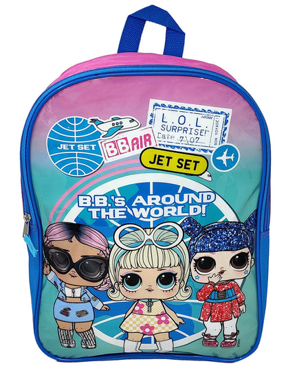 LOL Backpack 15" Jet Set Q.T. Kawaii Queen Go-Go Gurl Pink L.O.L. Surprise Girls