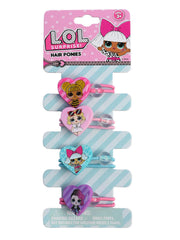 LOL Surprise 15" Backpack Jet Set Pink Kawaii w/ Elastic Hair Ponies 4-CT Set