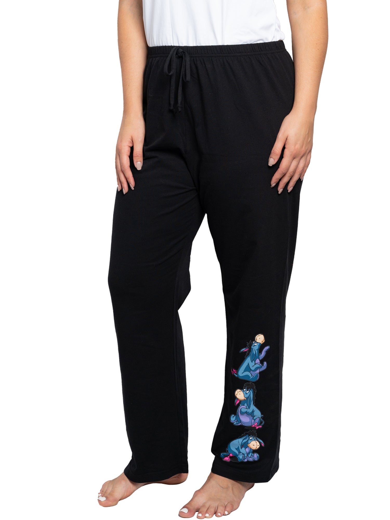 Women's Plus Size Eeyore Gray T-Shirt & Black Pajama Pants Set (1X Only)
