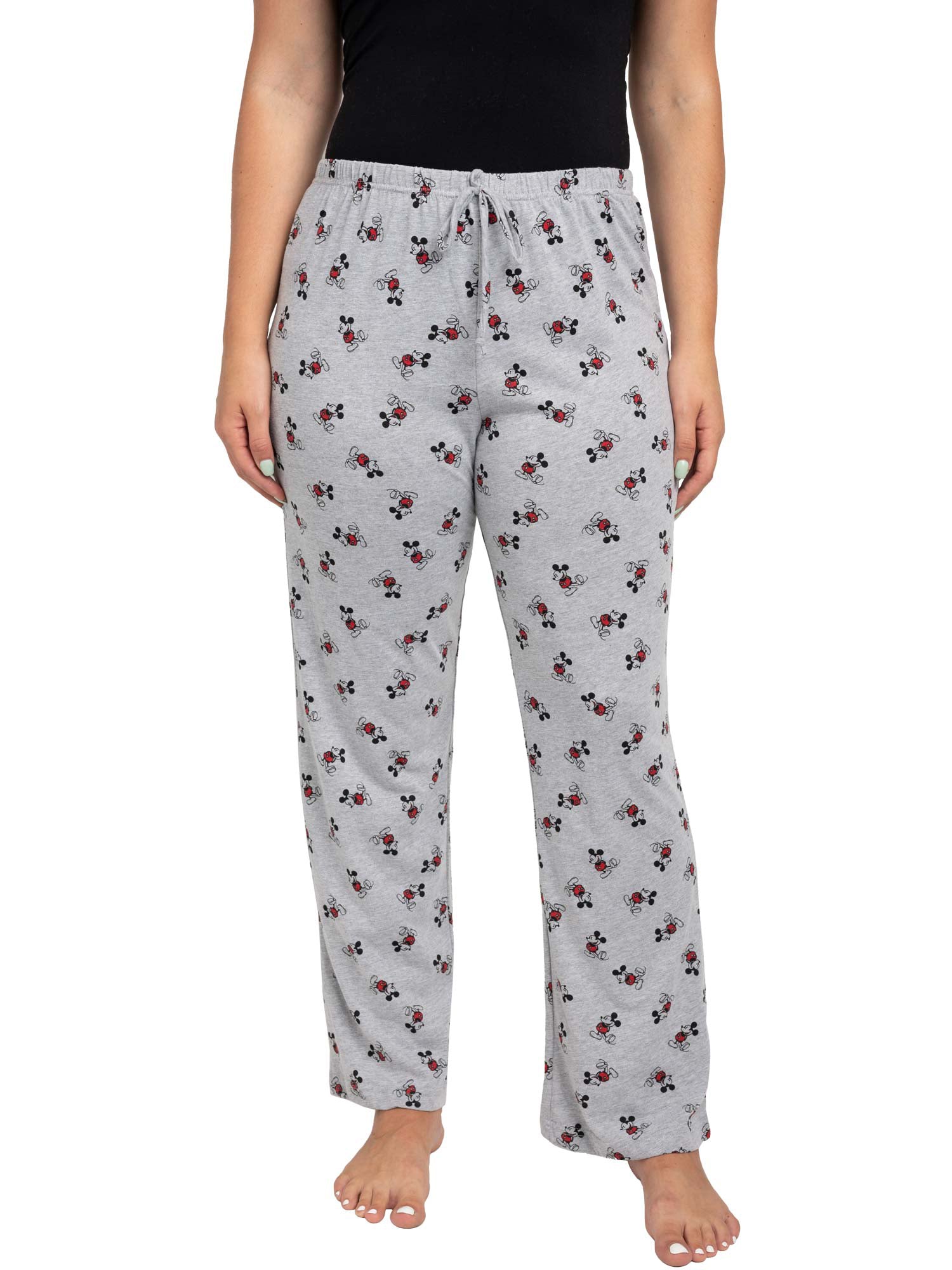 Disney Womens Plus Size Mickey Mouse T-Shirt & Pajama Pants Lounge Wear Black